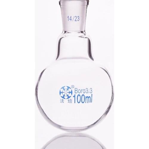 Single standard mouth round-bottomed flask,Capacity 100ml and joint 14/23,Single neck round flask