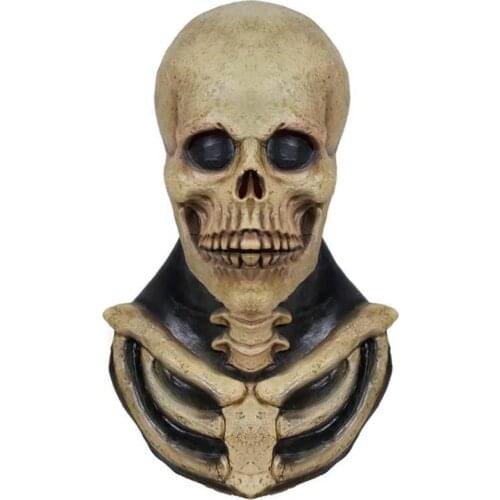 Horror Skull Masque Halloween Skeleton Head Masque Costume Props Soft And Elastic Latex Material Suitable For Most Adult Robust