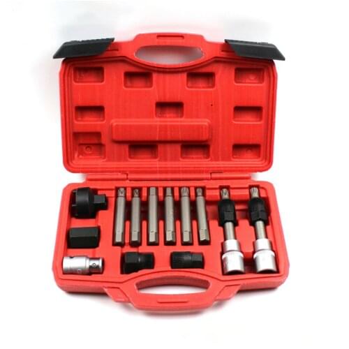 13 pieces of alternator pulley tool kit, auto repair tool, engine pulley removal set