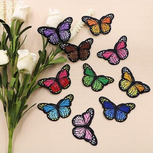New High Quality Iron on Patches for Clothing Multicolor Butterfly Embroidery Patch DIY Appliques Badge Stickers for Clothes