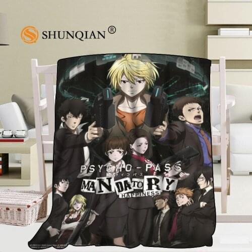 Custom Psycho Pass Anime Blanket Blending Fabric 56x80inch 50X60inch 40X50inch Sofa Bed Throw Blanket Kid Adult Warm Blanket