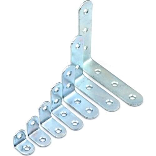 NEW 10pcs Stainless Steel Right Angle Bracket Corner Brace Joint Shelf Support L Shape 7 Sizes