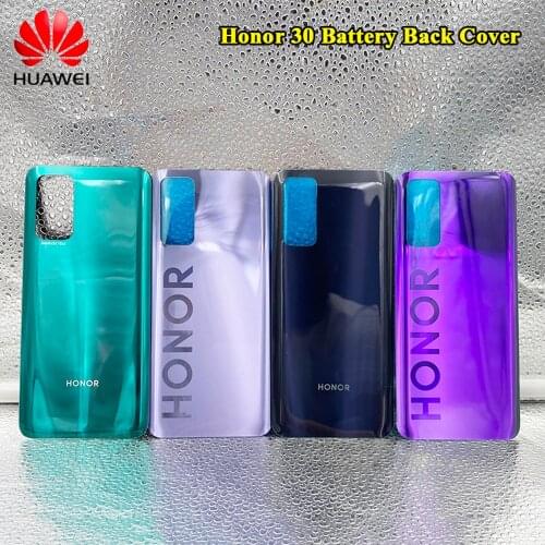 Original Huawei Battery Back Cover 3D Glass Rear Door Mobile Phone Replacement Case Repair Parts For Honor 30 BMH-AN10 With Logo