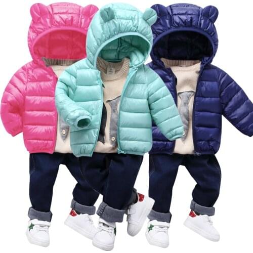 Girls Coat 2020 Autumn Winter Baby Kids Solid Coat Baby Warm Hooded Outerwear Infants Jacket for Girls&Boy Children Clothing