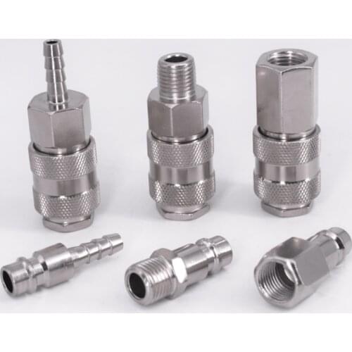 1/4" 3/8" 1/2" BSP x 6/8/10mm Hose Barb Pneumatic Fitting EU European Air Line Quick Connector Coupler Adapter Air Compressor