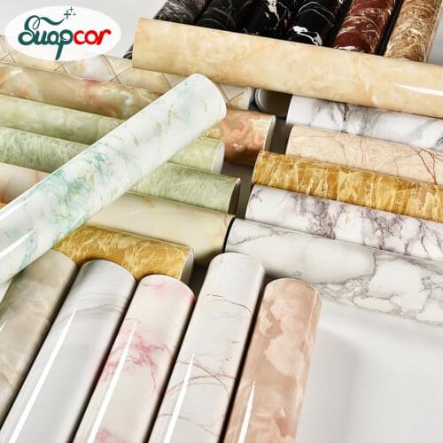 Waterproof Marble Pattern Kitchen Oil Proof Sticker Table Countertop Furniture Renovation Wall Stickers Self-Adhesive Wallpaper