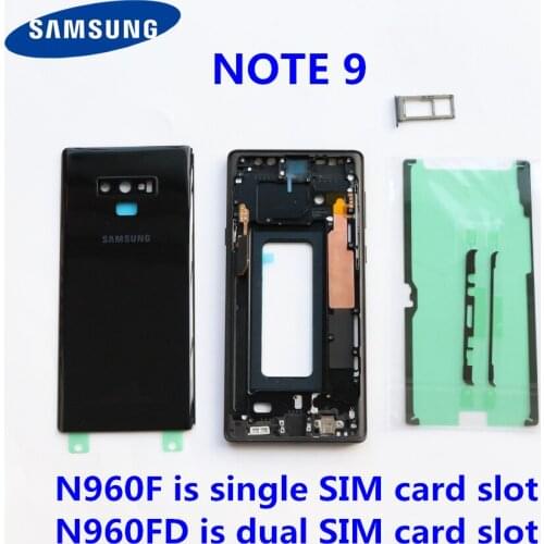 SAMSUNG Galaxy Note 9 N960 N960F SM-N960F N960FD Full Housing Case Glass Back Cover Middle Frame note9 Battery door battery cove