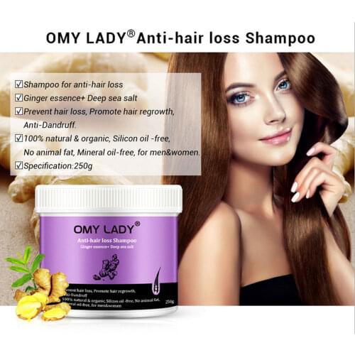 250ml Ginger Deep Sea Salt Extract Anti Hair Loss Dandruff Removing Shampoo for Men Women Boys Girls Home Daily Use