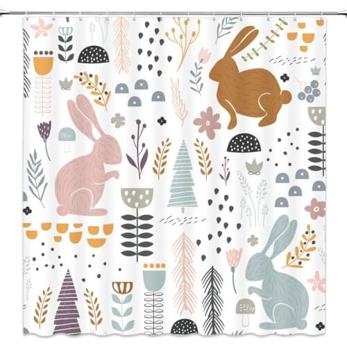 Cartoon Shower Curtains Bear Fruit animal Printing Shower Curtains Child Bath Curtain Polyester Waterproof Bathroom Curtain