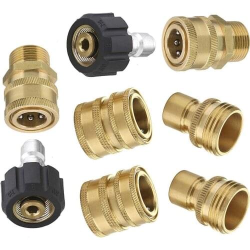 High Pressure Connector Quick Release Female Adapter Connect For Pressure Washer 14mm M22 x 3/8 inch Male Plug Couplings Coupler
