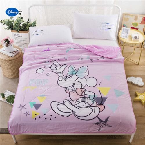 Pink Color Disney Minnie Mouse Quilts Summer Comforters Bedding Cotton Covers Childrens Girls Bedroom Decor 150*200cm 200*230cm