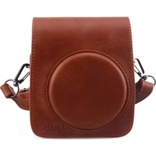 PU Leather Shoulder Strap Bag Case Pouch For FUJIFILM Instax Mini 70 Vintage Solid Color Camera Carry Cover Protection Case