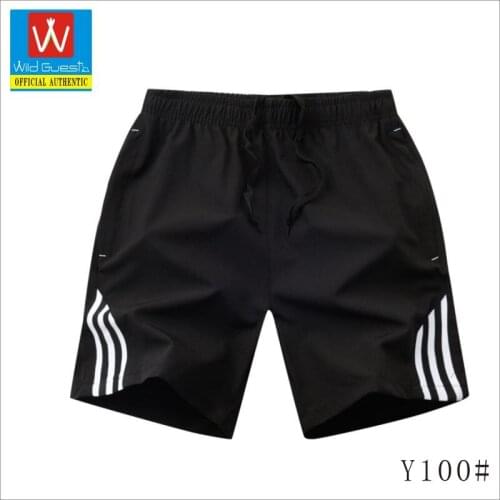 Thin three-bar gym shorts mens sports pants quick-drying elastic fitness leisure loose five-point