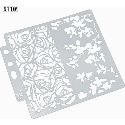 Tulip plastic mold shield DIY cake scrapbook stencils hollow Embellishments printing lace ruler Valentines Day
