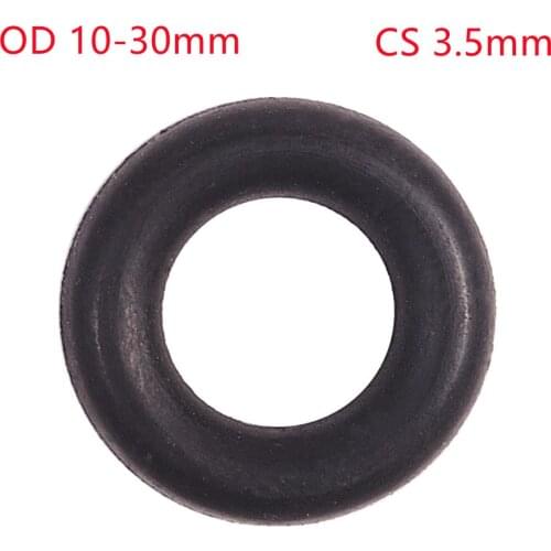 50Pcs O Ring Gasket OD 10~30mmx3.5mm Thickness Nitrile Rubber (NBR) Sealing Corrosion Oil Resistant Sealing Washer Black
