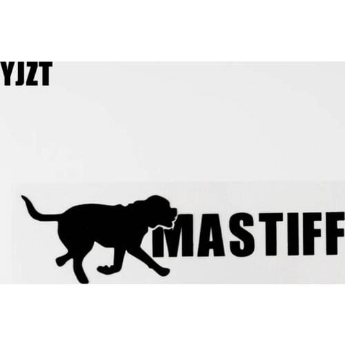 YJZT 19CM×5.2CM Fashion Animal Mastiff Dog Vinyl Car Window Sticker Bumper Decal Black/Silver 8C-0520