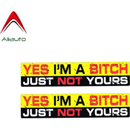 Aliauto 2 X Funny Car Stickers Yes I'm A Just Not Yours Decals Accessories PVC for Skoda Superb Volvo S60 Lifan X60,15cm*3cm