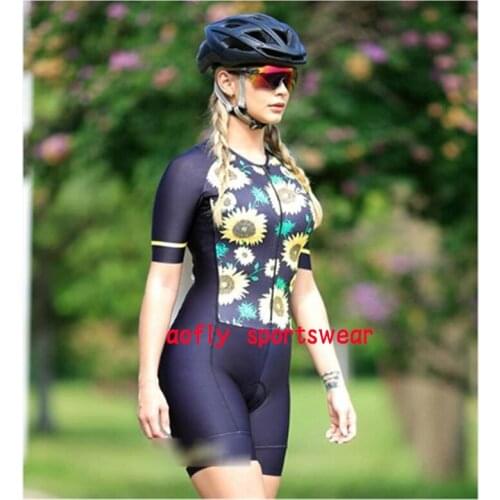 New Cafete Womens Summer Striped Sweatshirt Jumpsuit Team Racing Suit Triathlon Cycling Jersey Road Bike Mountain Bike Jersey