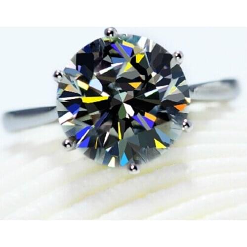 4 Carat Pure 14K Gold Top Popular Brand Fine Simulate Diamond Wedding Ring For Women Super Star Love Continuous Pure Gold Ring