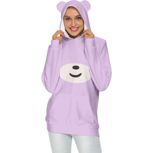 Winter Adult Womens Hoodies Casual Long Sleeve Tops Ladies Fashionable Lovely Print Pullover Sweatshirt Blouse Fast Shipping