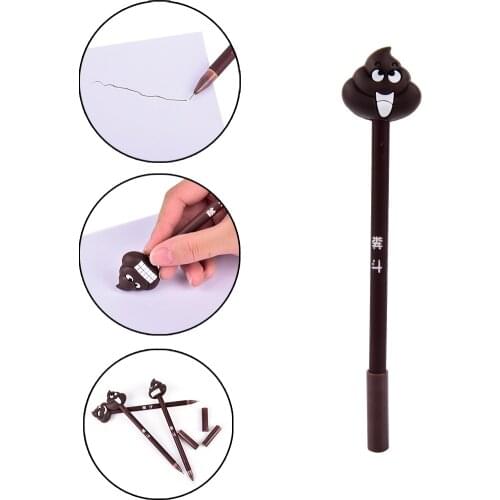 1 pcs Kawaii 3D shit Erasable gel pens black Ink pens for kids gift stationery school office supplies