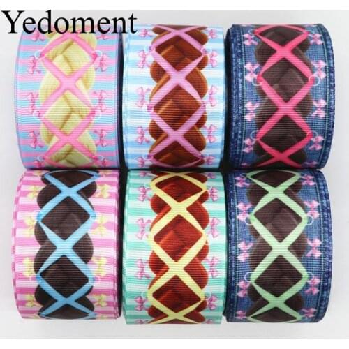 10 Yards 1.5'' 38MM Braids Printed Grosgrain Ribbons For Hair Bows DIY Handmade Materials Y19121003