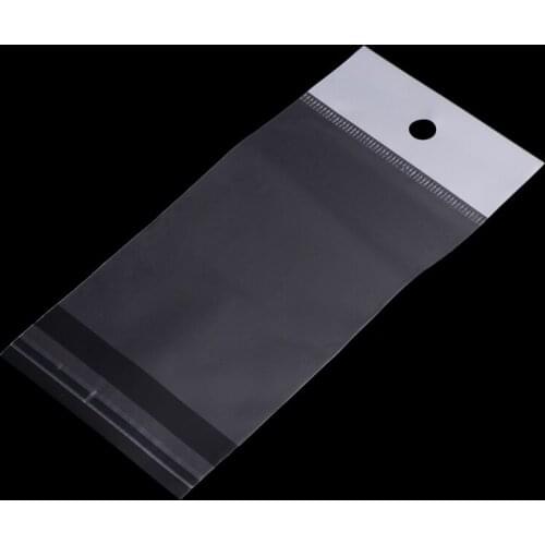 100Pcs/Set Plastic Packing Bag Transparent Self Adhesive OPP Jewelry Seal 7x13cm