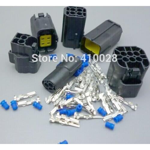 15sets =5sets 2p+5sets 4p+5sets 6 Pin Way Waterproof Wire Connectors Plug Car Auto Sealed Electrical Set Car Truck socket