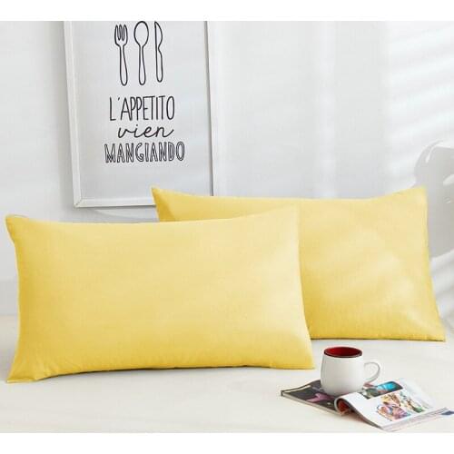 100% cotton 2 pcs Pillowcase Single Solid Color Pillow Covers Luxury Pillow Case For Bed Throw 48x74cm candy color