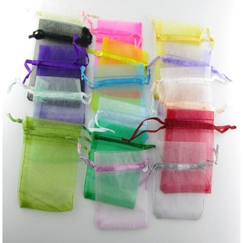 45Pcs/Bag Jewelry Bag 7x9cm Organza bag Jewelry Packaging Display & Jewelry Pouches 24 Colors 9x12cm 10x15cm Wedding Decoration