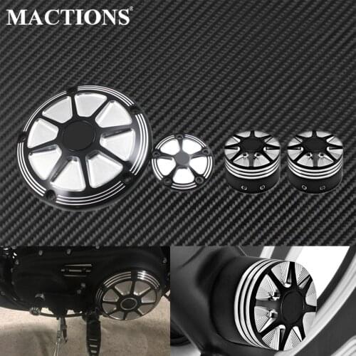 5 Holes Motorcycle CNC Derby Timing Timer Cover+Front Axle Nut Cover Cap Bolt For Harley Touring Electra Road Glide Dyna Softail