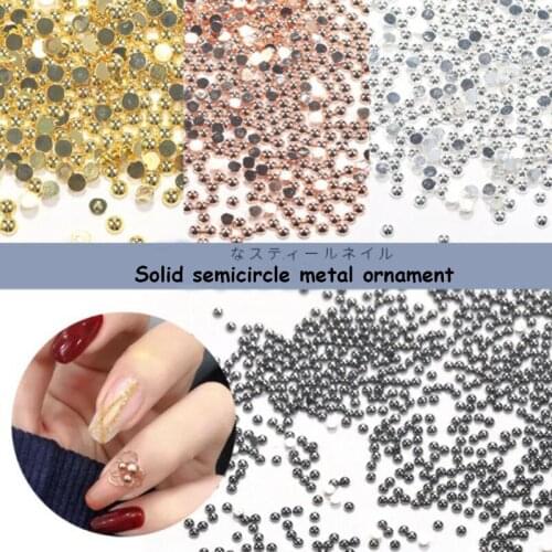 500-1000PCS /Pack 3D DIY Semicircle Solid Metal Frame Nail Art Decorations Gold Rivet Manicure Accessories Shell Slider Studs