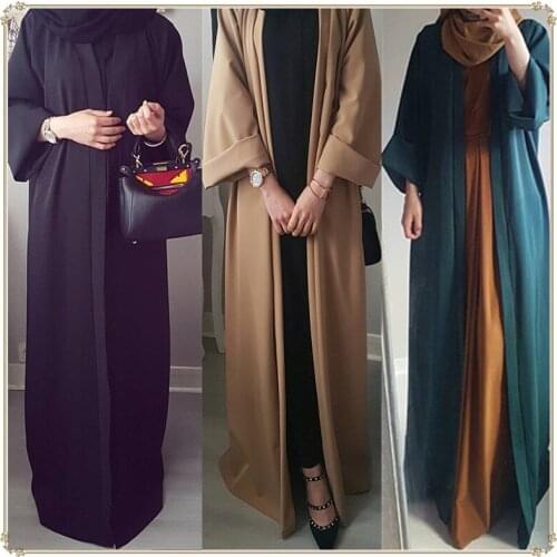 Abaya dubai ramadan Front open muslim dress abayas for women baju muslim wanita