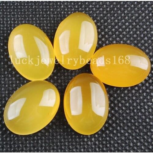Free Shipping Women Fashion Jewelry 5pcs Wholesale 13x18mm Yellow Carnelian Oval Beads Cabochon CAB C3270