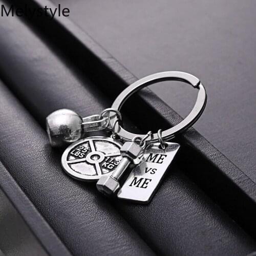 2019 Dumbbell Keychain I CAN Strong is beautiful Encouragement Key Chain Gym Sport Fashion Key Ring Women Men Jewelry Accessorie