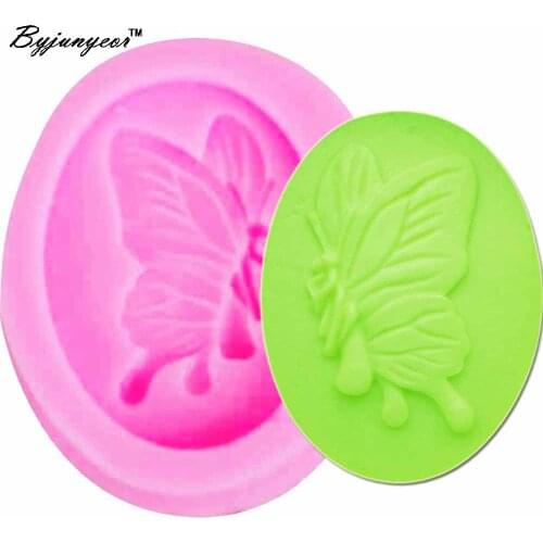 Byjunyeor Butterfly Epoxy UV Resin Silicone Baking Molds Fondant Cake Decorating Tools Gumpaste Chocolate Candy Clay Moulds m730