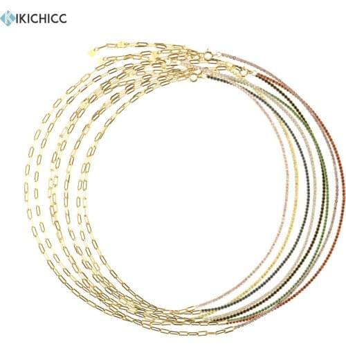 KIKICHICC 925 Sterling Silver Rainbow CZ Charm Horoscope Chain Choker Necklace 2021 Women Fashion Jewelry Wedding Rock Punk