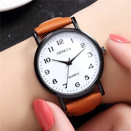 Womens Watch 2020 Top Brand Luxury Geneva Ladies Casual Wristwatch Leather Watchband Minimalist Hot reloj mujer