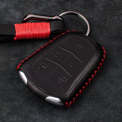 Genuine Leather Car key Case Cover key bag for cadillac XT5\CT6\XLR\CTS\ATS\XTS\ATSL\XT4 auto Key chain accessories