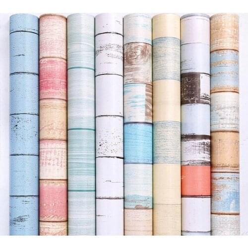 Wooden embossed Home wall sticker waterproof wallpaper decor for bedroom 0.45m*10m