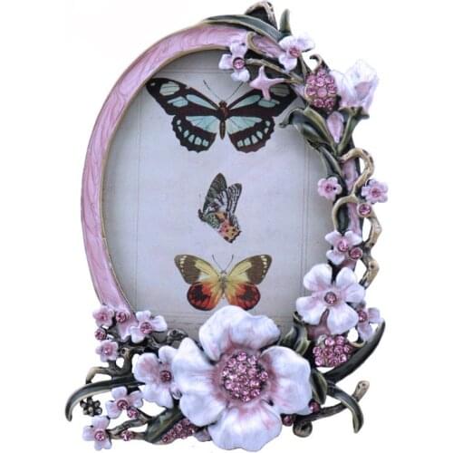European-style small photo frame home creative metal combination photo frame lovely enamel color metal photo frame decoration