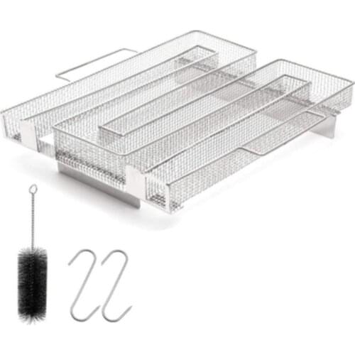 Cold Smoke Generator for Smoker BBQ Grill Cold Smoke Generator Smoker Wood Pellet Kitchen Supplies with Clean Brush 2Pcs Hooks