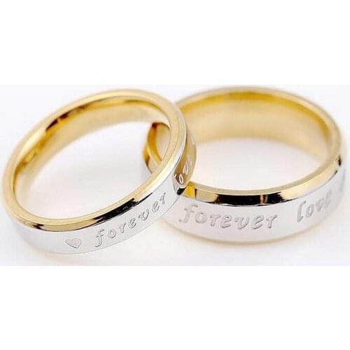 POTCET Korea 2021 Trendy Fashion Couple Stainless Steel Letter Titanium Steel Ring Retro Hip Hop Free Shipping Jewelry