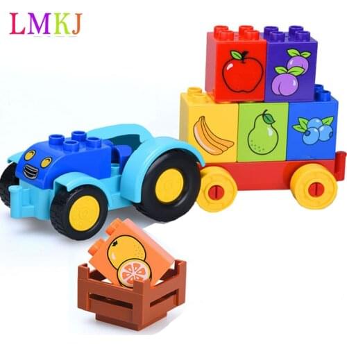 DIY Creative Bricks Big Building Blocks Model Set children Educational Bricks Toy Gift Compatible With Duploe Fruit Cognition