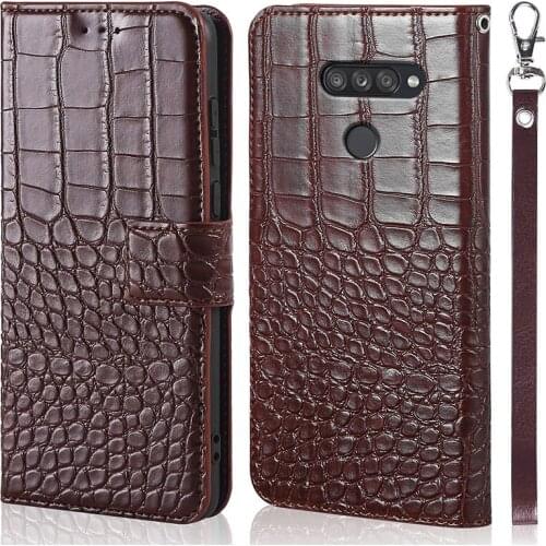 Crocodile texture Leather Case For LG K50s Magnetic Crocodile texture cover silicone soft funda For LG K50s wallet style cover