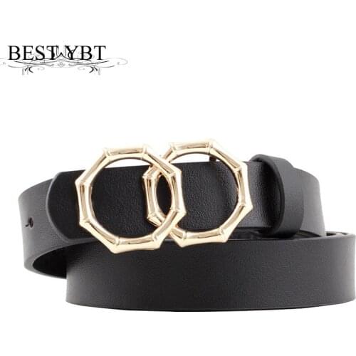 Best YBT Women Belt Imitation Leather Pin Buckle New Round Individuality Buckle Belt Decoration Jeans Dress Women Belt