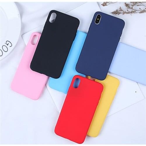 Cute Soft Silicone Case for iPhone X XR XS 11 Pro Max 6 7 8 Plus SE 2020 Candy Color rubber Cover case