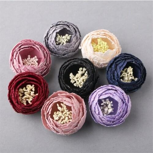 Mini Order 10PCs 3D Fabric Crochet Flowers DIY Jewelry Findings Ornament Accessories Garment Decoration Girls Hair Heaband Decor