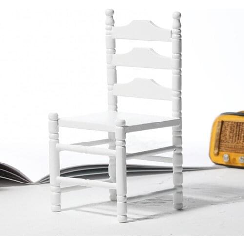 Dollhouse Food Play Mini Furniture Model Dining Chair DIY Toy Table Bedroom Living Dining Room Kitchen Furniture Set for Kids