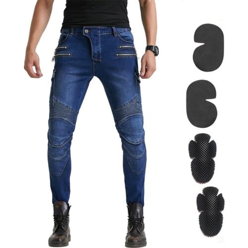 Korean style Motorcycle jeans moto Pants Motorcycle Rider Racing Jeans Anti-fall Pants Protective Gear WF-07